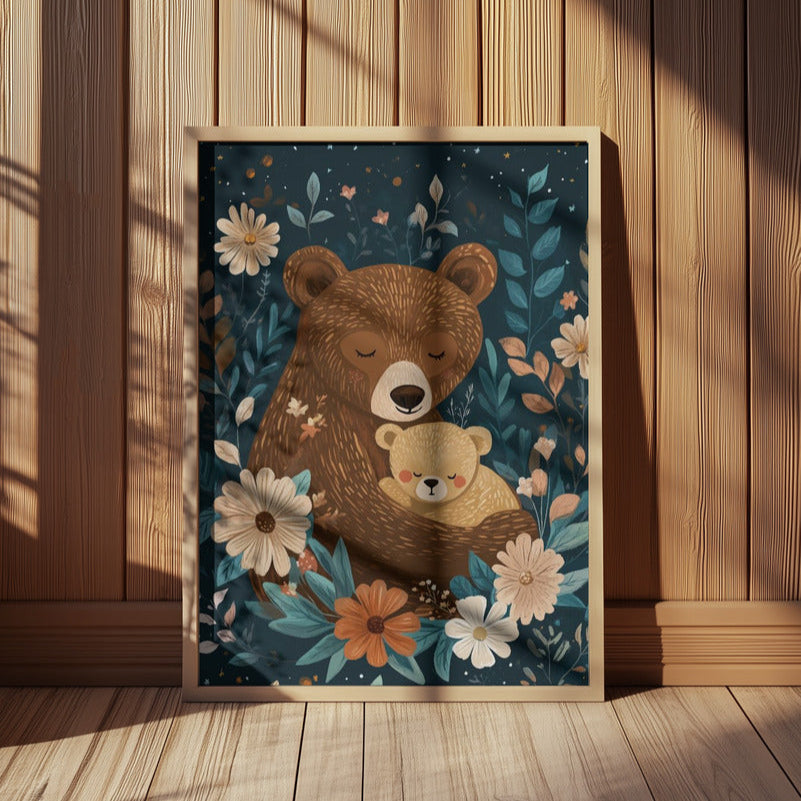 Mama Bear With Cub Print