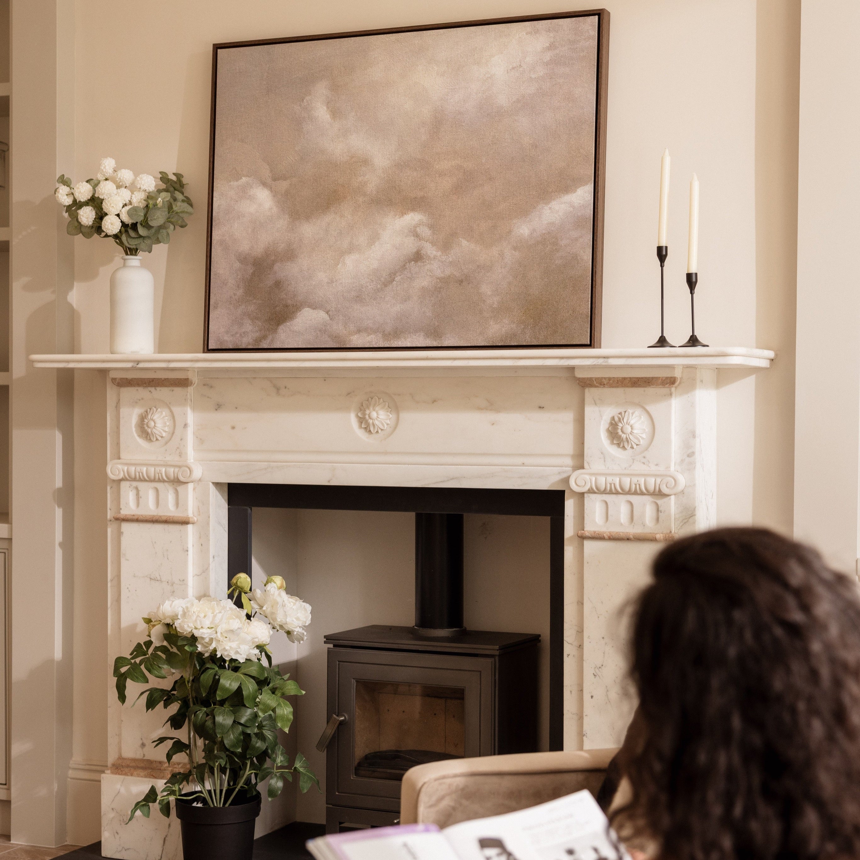 Cloud Framed Printed Canvas