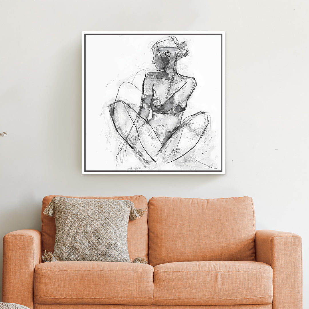 Aria Square Framed Printed Canvas - Mala Art Co.