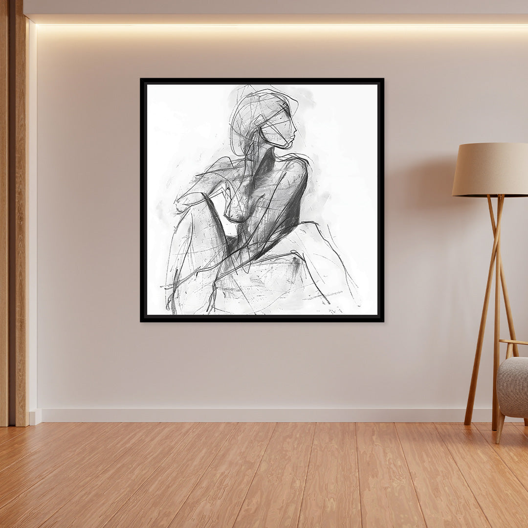 Bella Square Framed Printed Canvas - Mala Art Co.