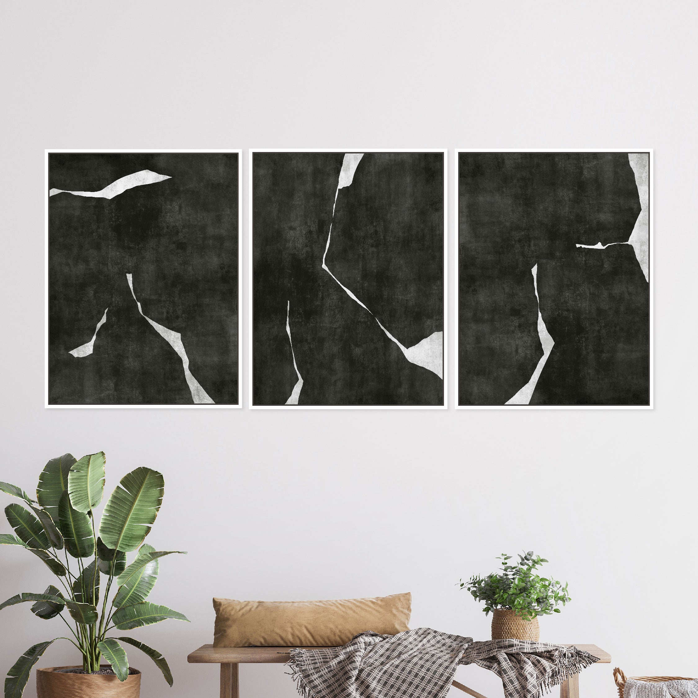 Nero Portrait Framed Canvas Set of 3 - Mala Art Co.