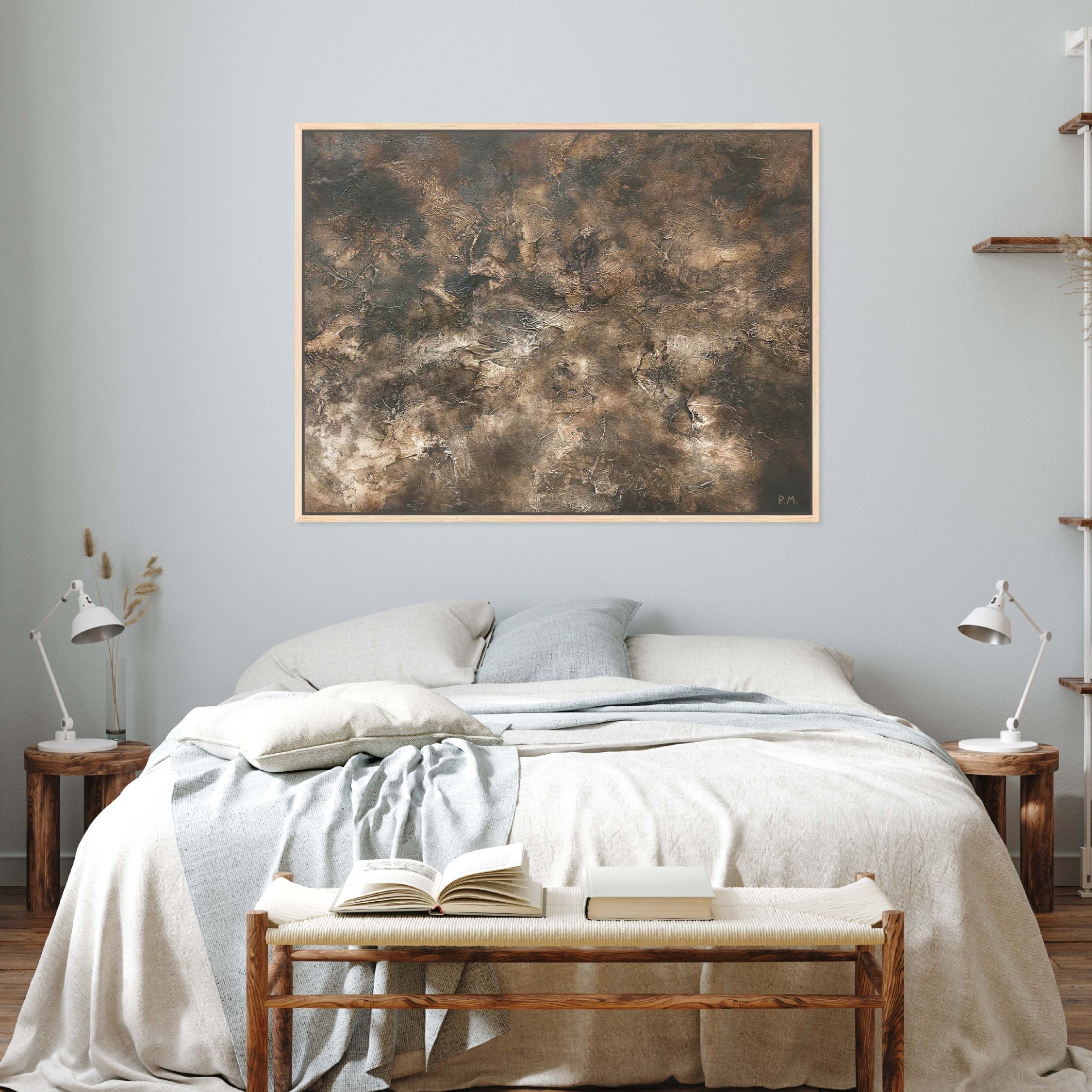 Fossil Landscape Framed Printed Canvas - Mala Art Co.