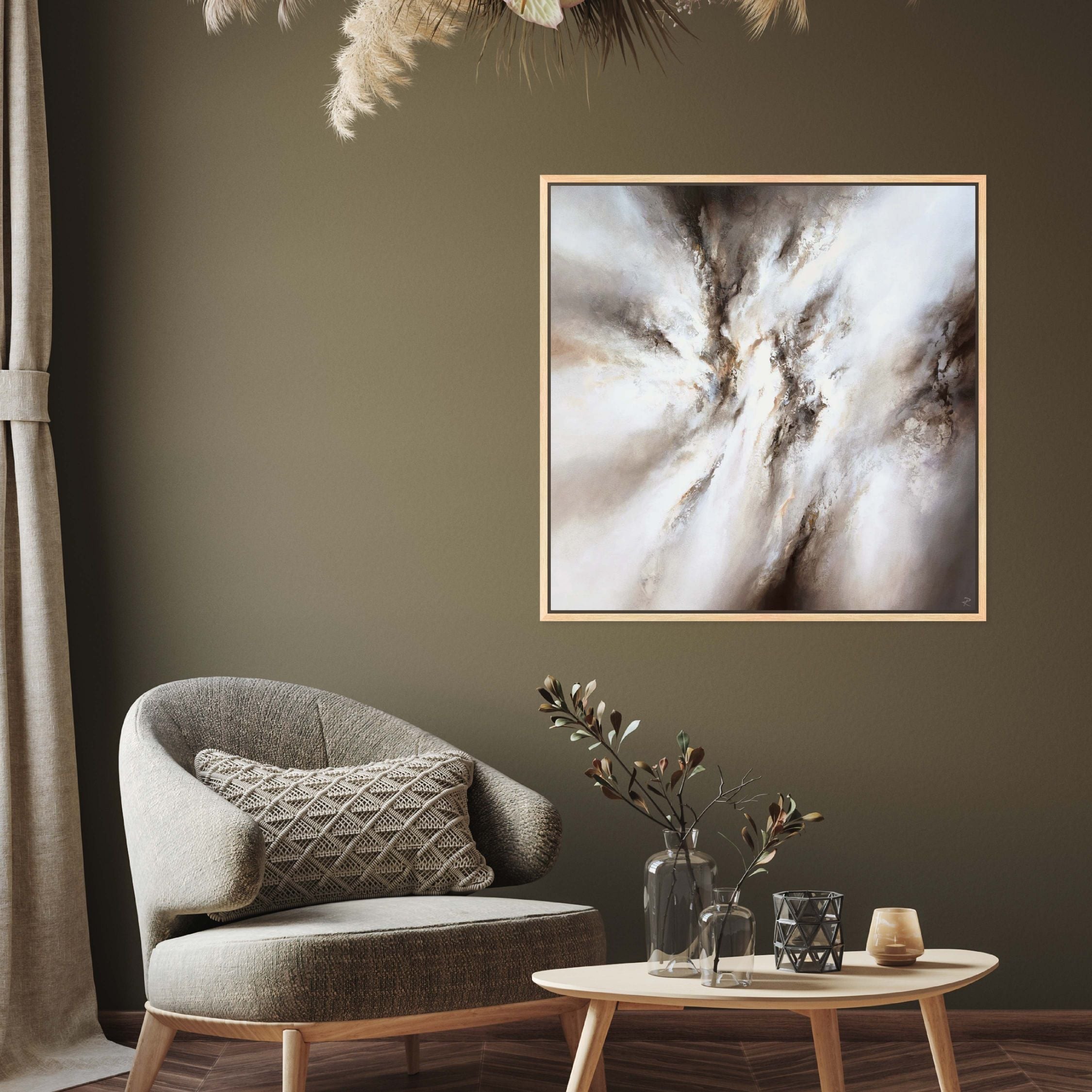 Fusion II Square Framed Printed Canvas - Mala Art Co.