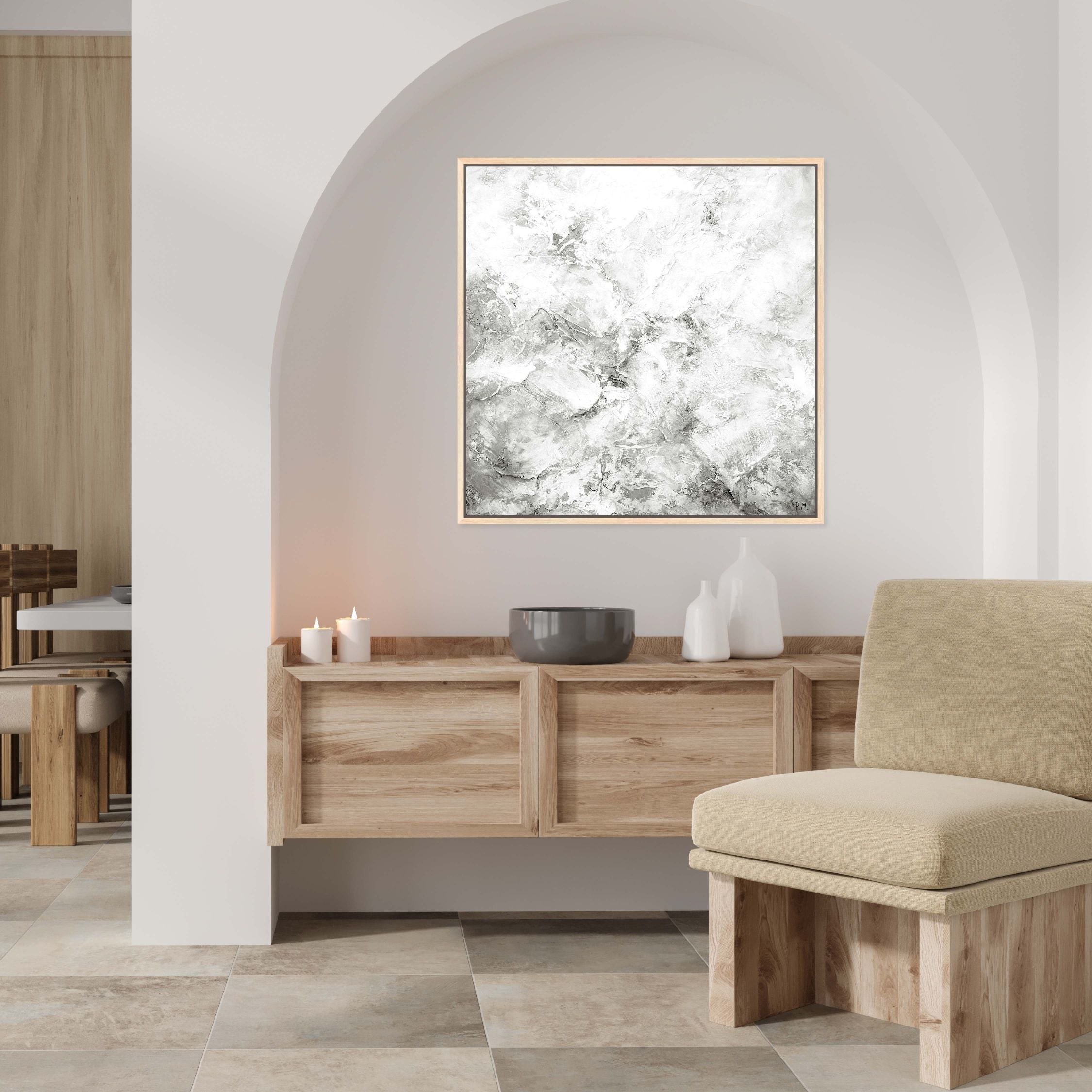 Luna Square Framed Printed Canvas - Mala Art Co.