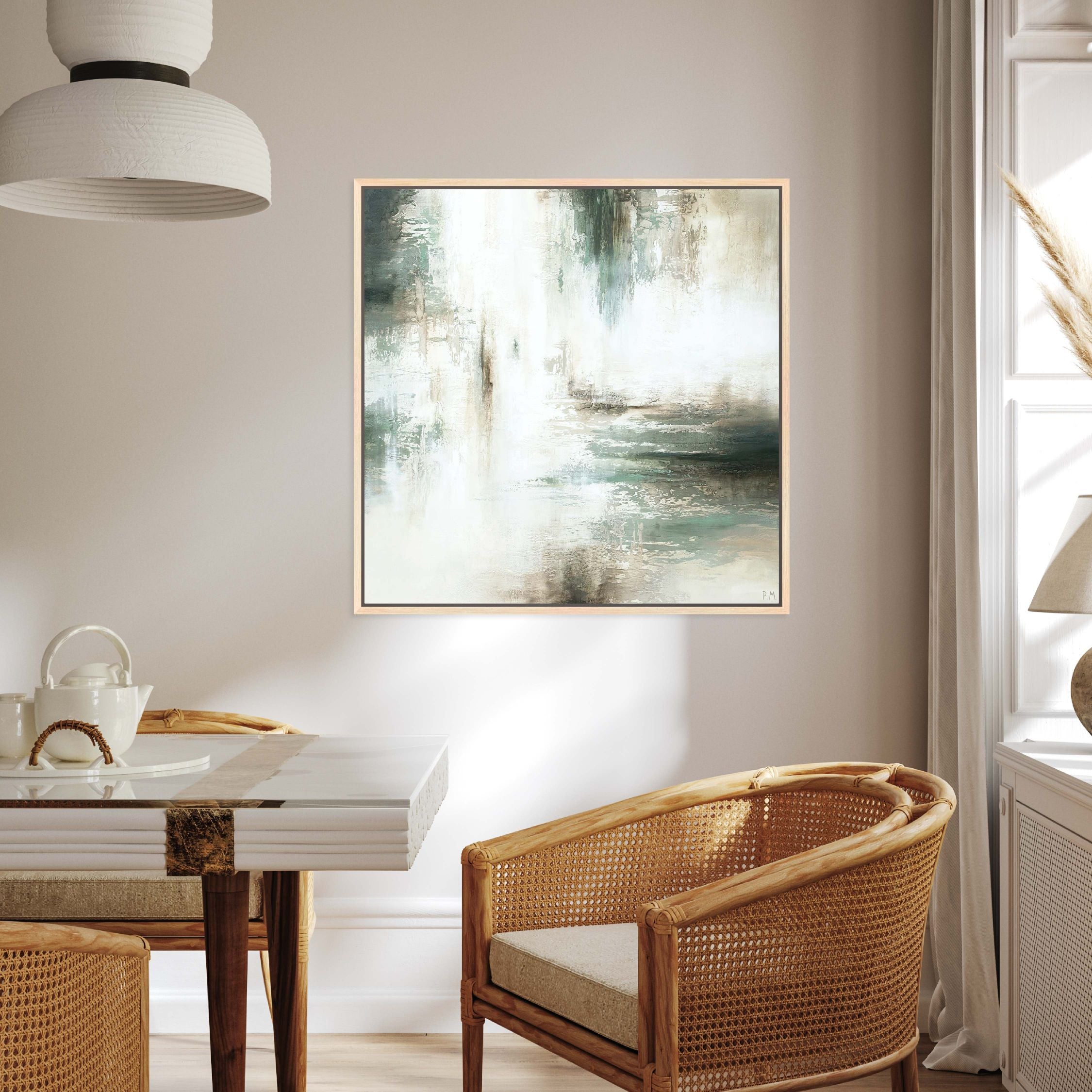 Verde II Square Framed Printed Canvas - Mala Art Co.