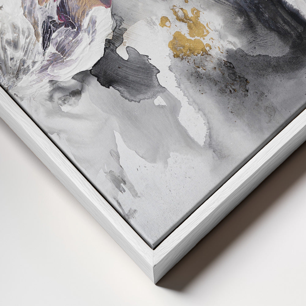 Floral Petals Square Framed Printed Canvas - Mala Art Co.