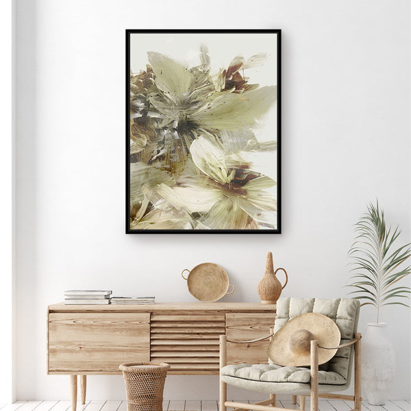 Hill Flowers 2 Framed Printed Canvas - Mala Art Co.