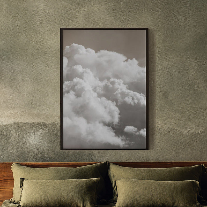 Sandy Clouds Portrait Framed Printed Canvas - Mala Art Co.