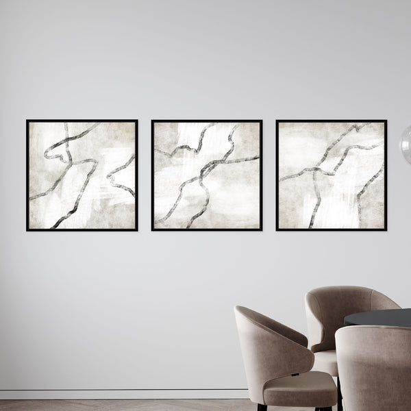 Modo Square Framed Canvas Set of 3 - Mala Art Co.